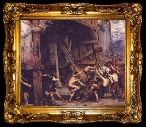 framed  Sir Edward john poynter,bt.,P.R.A The Catapult, ta009-2